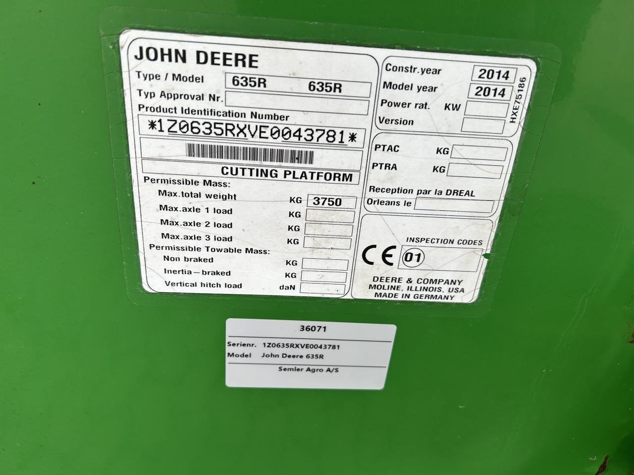 Schneidwerk des Typs John Deere 635R, Gebrauchtmaschine in Bramming (Bild 6)