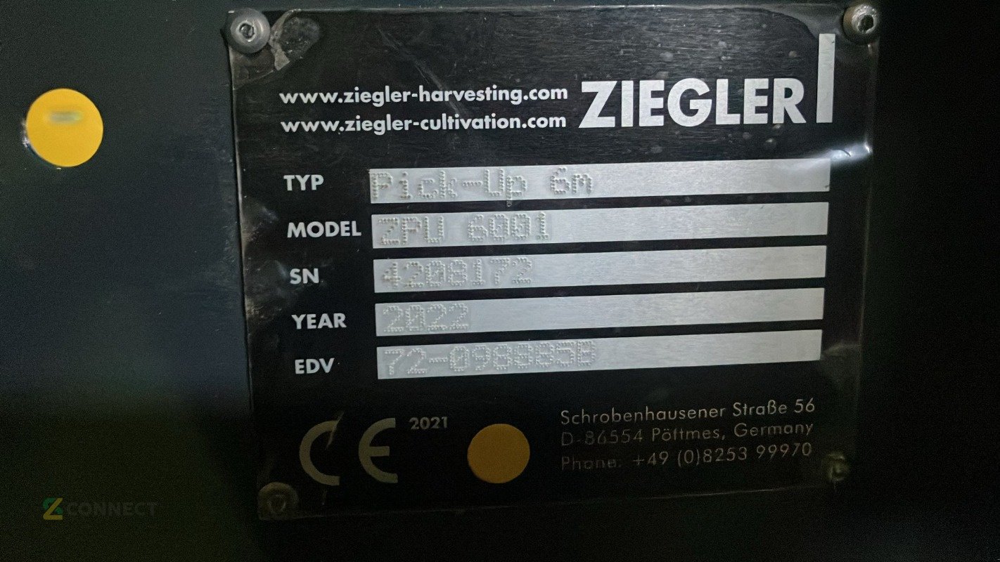 Schneidwerk typu Ziegler ZPU 6001 Pick up 6m, Gebrauchtmaschine v Gerichshain (Obrázek 7)