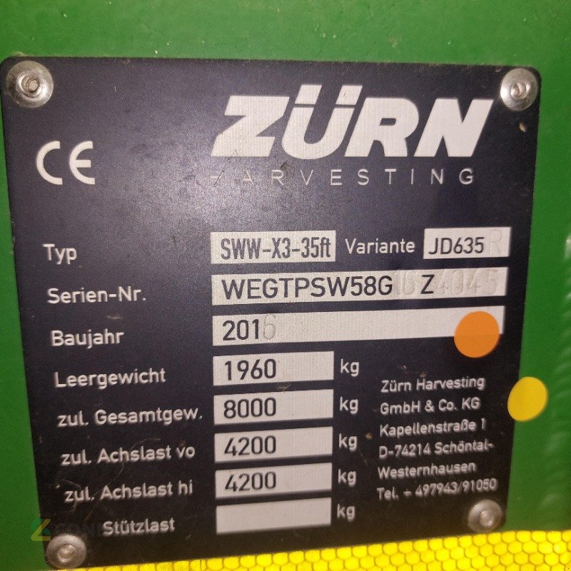 Schneidwerk des Typs Zürn 635 Premium Flow, Gebrauchtmaschine in Gerichshain (Bild 14)