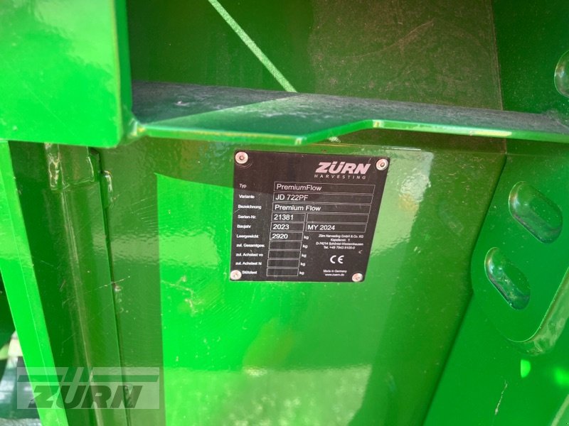 Schneidwerk des Typs Zürn 722PF PREMIUMFLOW, Neumaschine in Ravenstein-Merchingen (Bild 4)