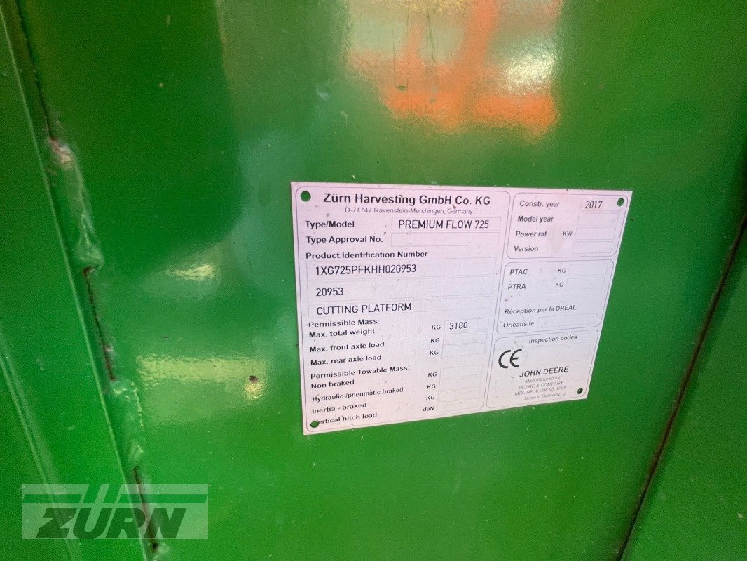 Schneidwerk typu Zürn Premium Flow 725 PF 7,6m, Gebrauchtmaschine v Schöntal-Westernhausen (Obrázek 25)