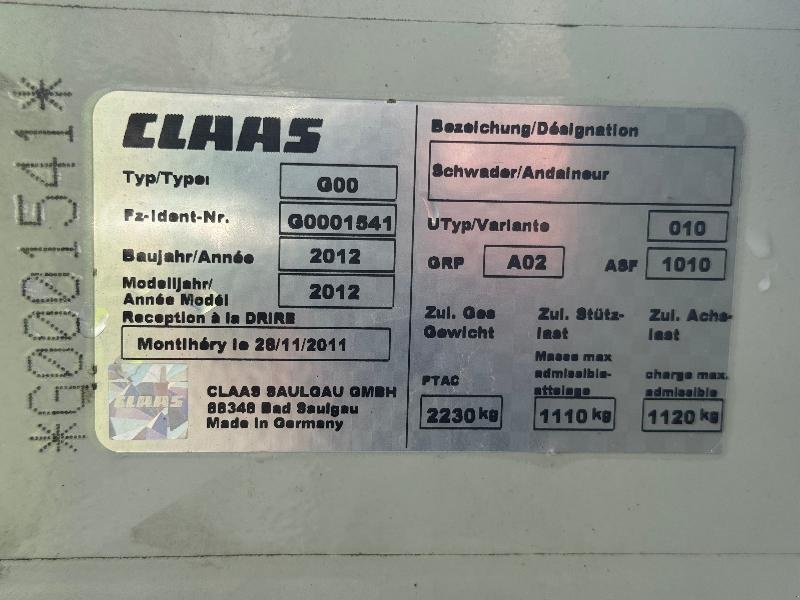 Schwader типа CLAAS LINER 1650 TWIN, Gebrauchtmaschine в ESCAUDOEUVRES (Фотография 7)