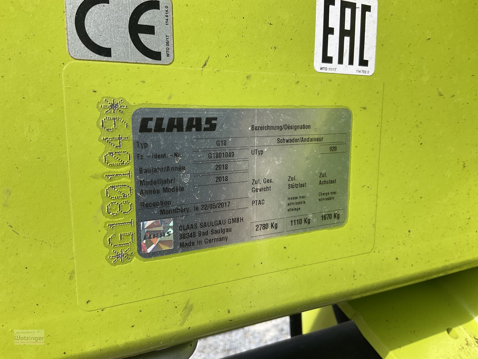 Schwader a típus CLAAS LINER 1800 TWIN, Gebrauchtmaschine ekkor: Gangkofen (Kép 4)