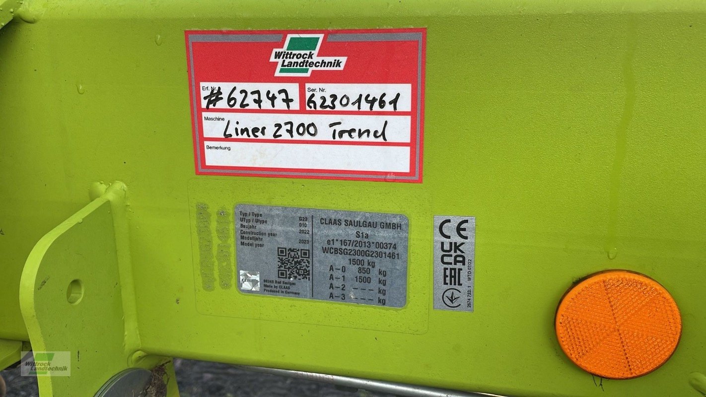 Schwader of the type CLAAS Liner 2700 Trend, Neumaschine in Georgsheil (Picture 2)