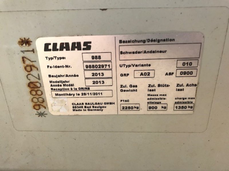 Schwader typu CLAAS Liner 2900 Typ 988, Gebrauchtmaschine v Gudensberg (Obrázek 2)
