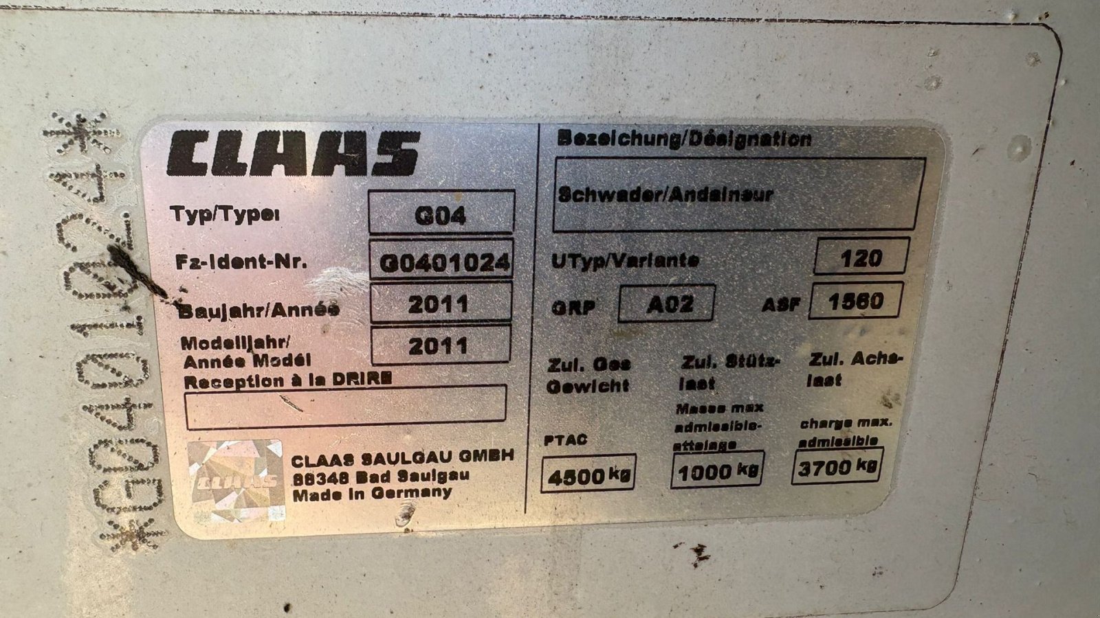 Schwader du type CLAAS Liner 3500, Gebrauchtmaschine en Aulum (Photo 6)