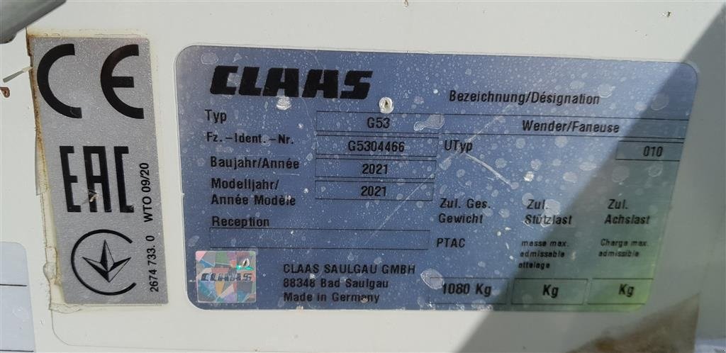 Schwader des Typs CLAAS VOLTO 800, Gebrauchtmaschine in Horsens (Bild 10)