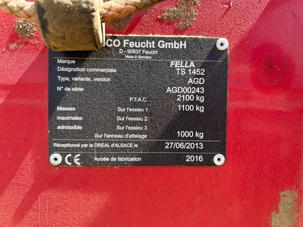 Schwader des Typs Fella TS 1452, Gebrauchtmaschine in JOSSELIN (Bild 3)