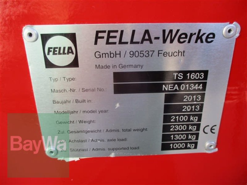 Schwader des Typs Fella TS 1603   #603, Gebrauchtmaschine in Schönau b.Tuntenhausen (Bild 14)