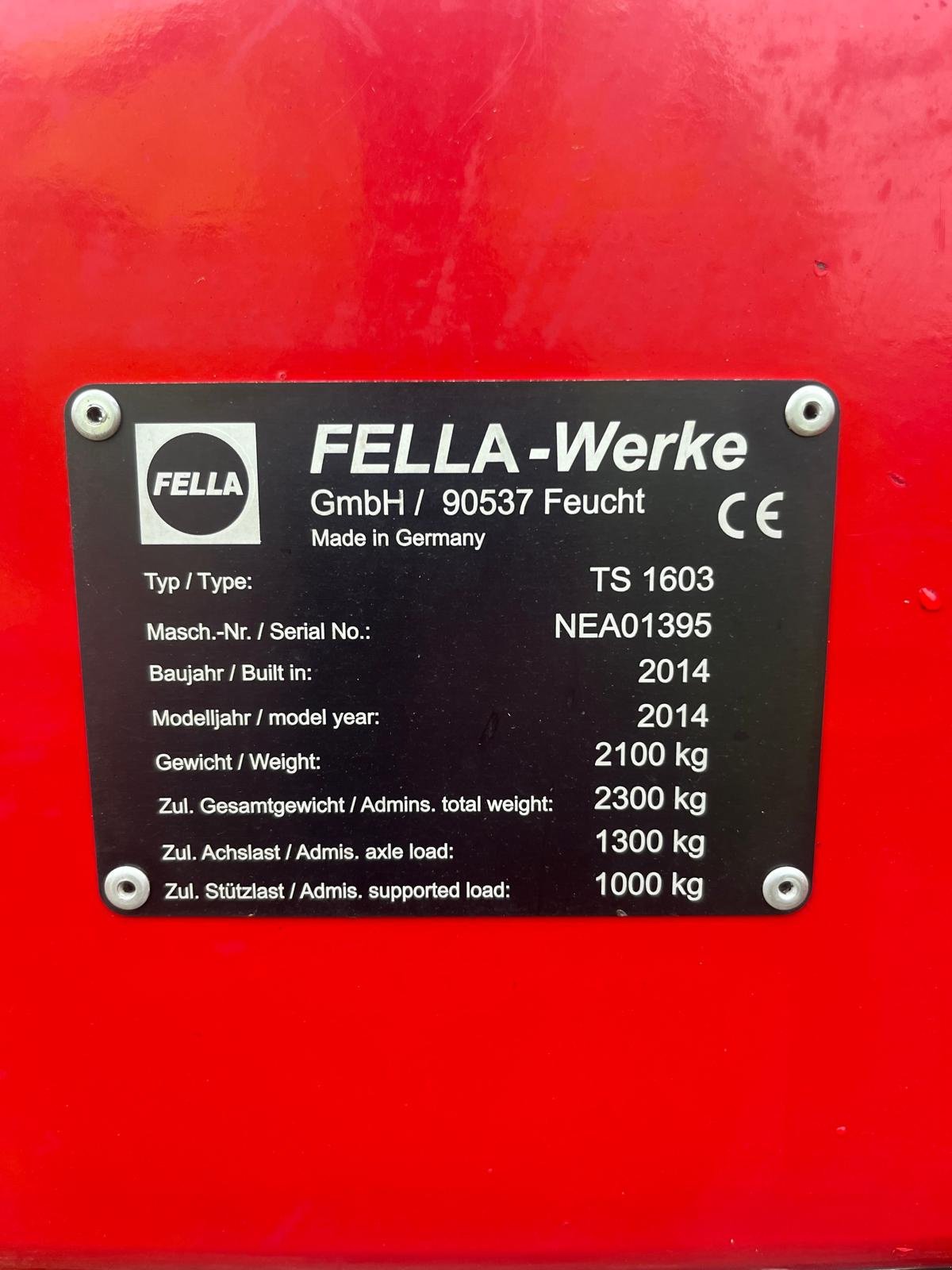 Schwader Türe ait Fella TS 1603, Gebrauchtmaschine içinde Germaringen (resim 10)