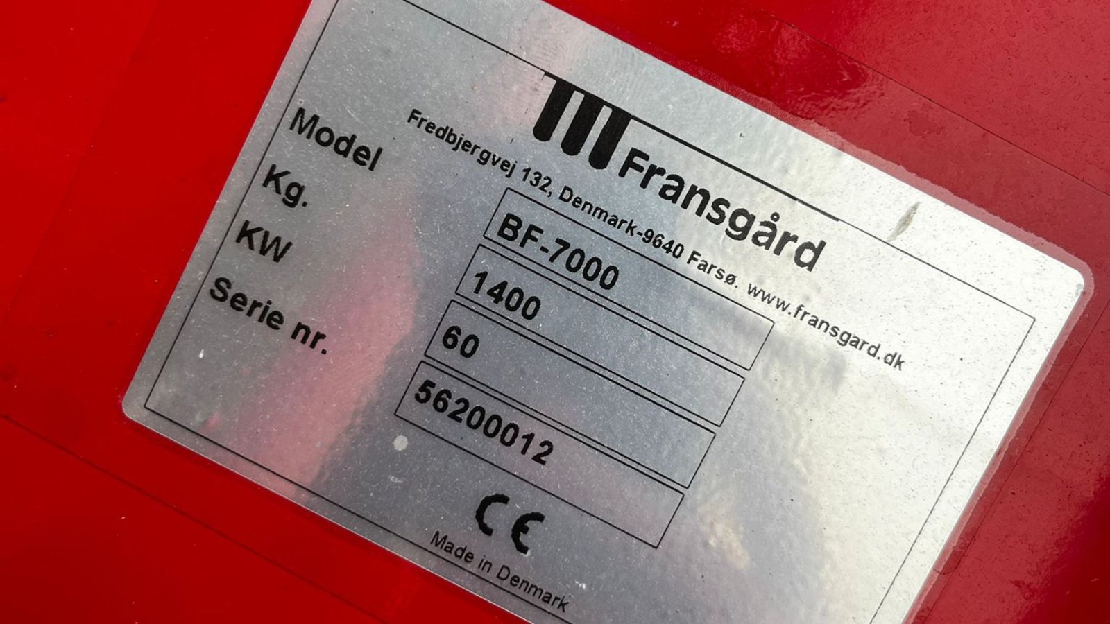 Schwader του τύπου Fransgard BF-7000, Gebrauchtmaschine σε Bredsten (Φωτογραφία 7)