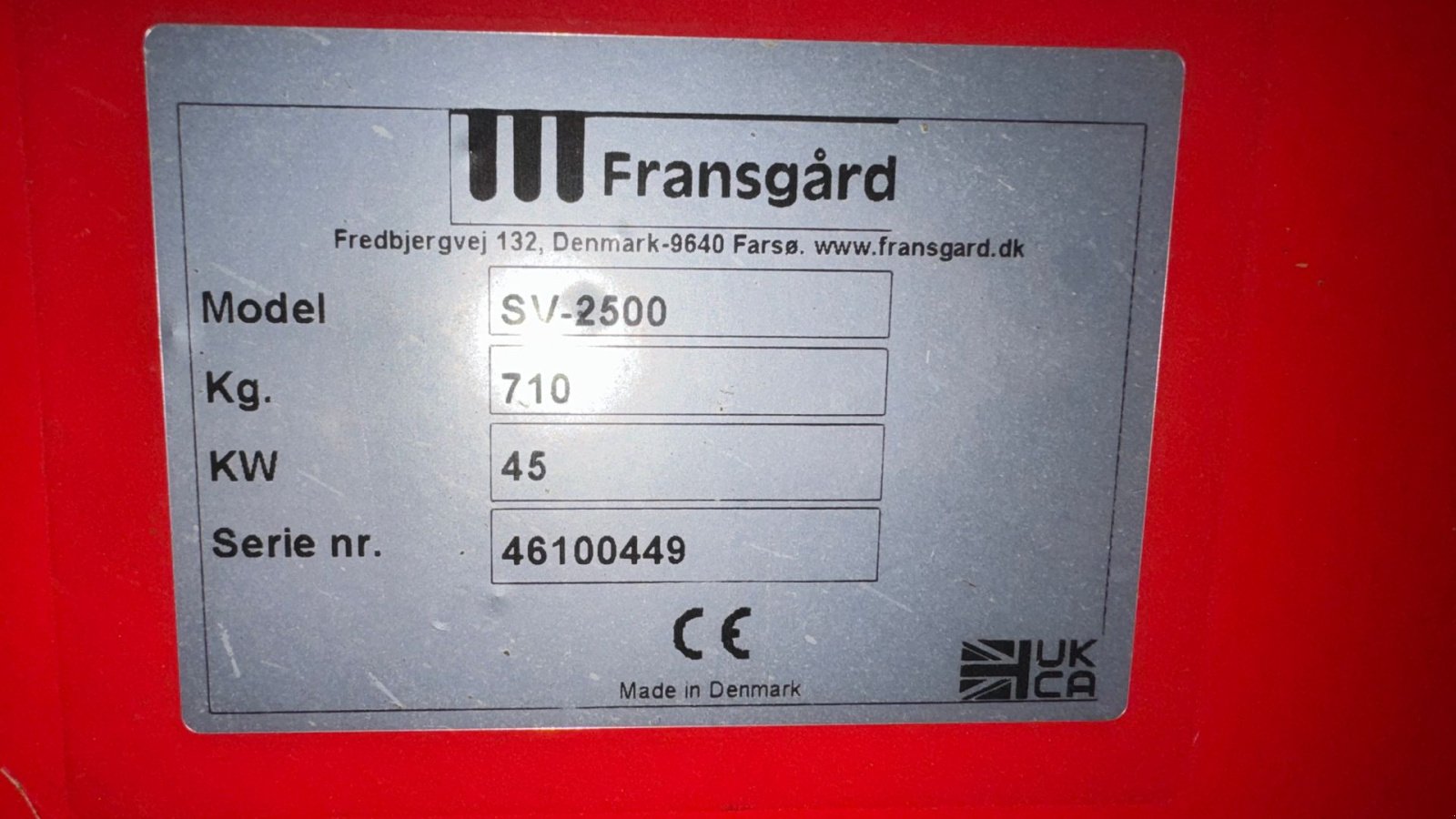 Schwader a típus Fransgard SV-2500, Gebrauchtmaschine ekkor: Ribe (Kép 6)