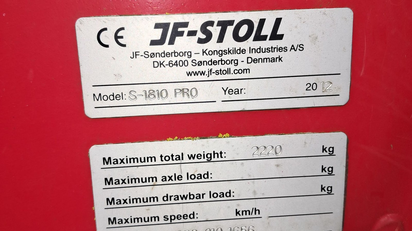 Schwader Türe ait JF Stoll S 1810 PRO, Gebrauchtmaschine içinde Aars (resim 2)