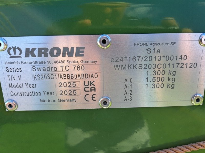 Schwader του τύπου Krone Krone Swadro TC 760, Neumaschine σε Gutzkow (Φωτογραφία 5)