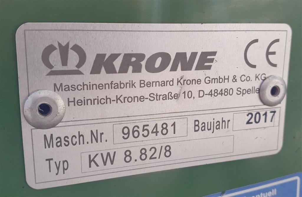 Schwader des Typs Krone KW 8.82/8, Gebrauchtmaschine in Horsens (Bild 8)