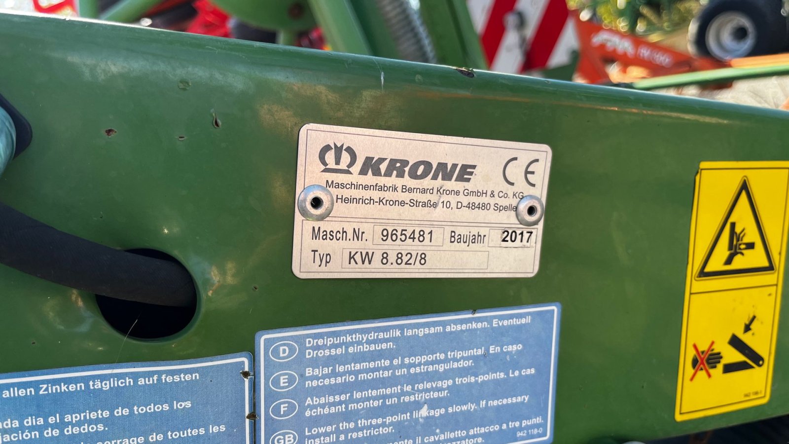 Schwader des Typs Krone KW 8.82/8, Gebrauchtmaschine in Horsens (Bild 8)