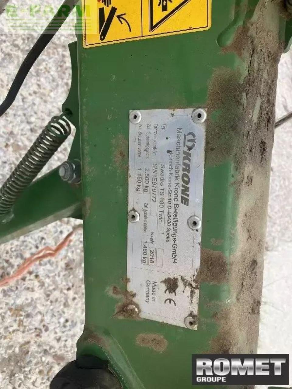 Schwader του τύπου Krone sw ts 680 twin, Gebrauchtmaschine σε GENNES-SUR-GLAIZE (Φωτογραφία 3)