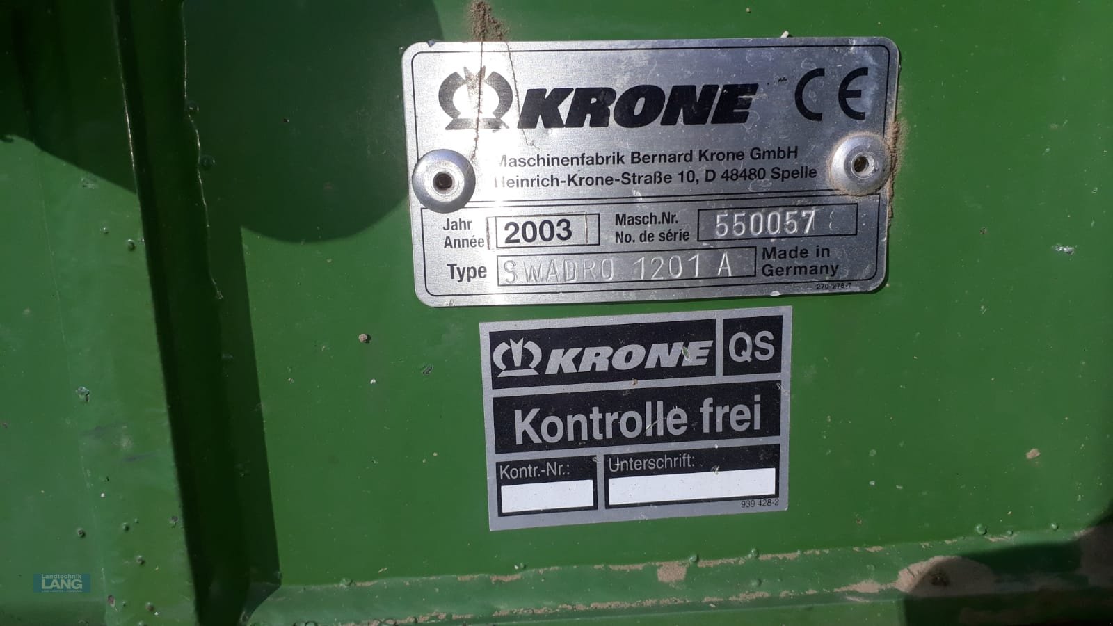 Schwader типа Krone Swadro 1201 A, Gebrauchtmaschine в Rottenburg (Фотография 5)