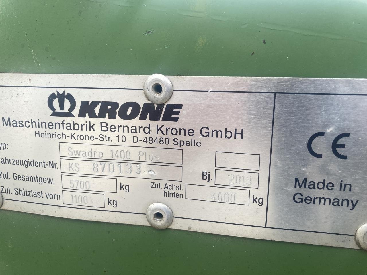 Schwader типа Krone SWADRO 1400 PLUS, Gebrauchtmaschine в Hinnerup (Фотография 7)