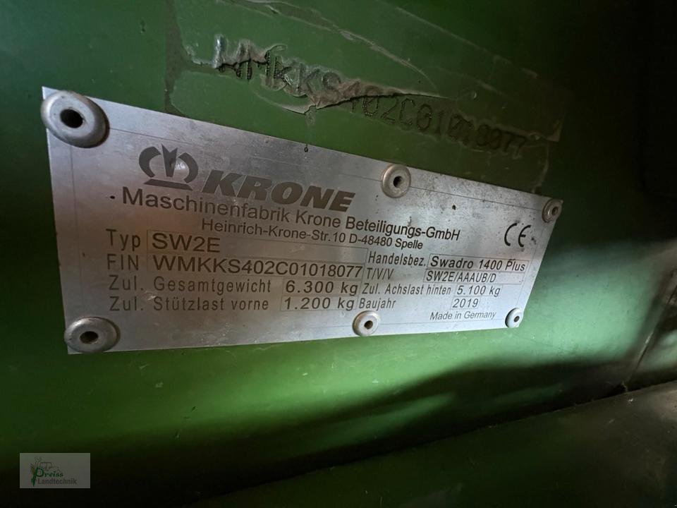 Schwader типа Krone Swadro 1400 Plus, Gebrauchtmaschine в Bad Kötzting (Фотография 8)