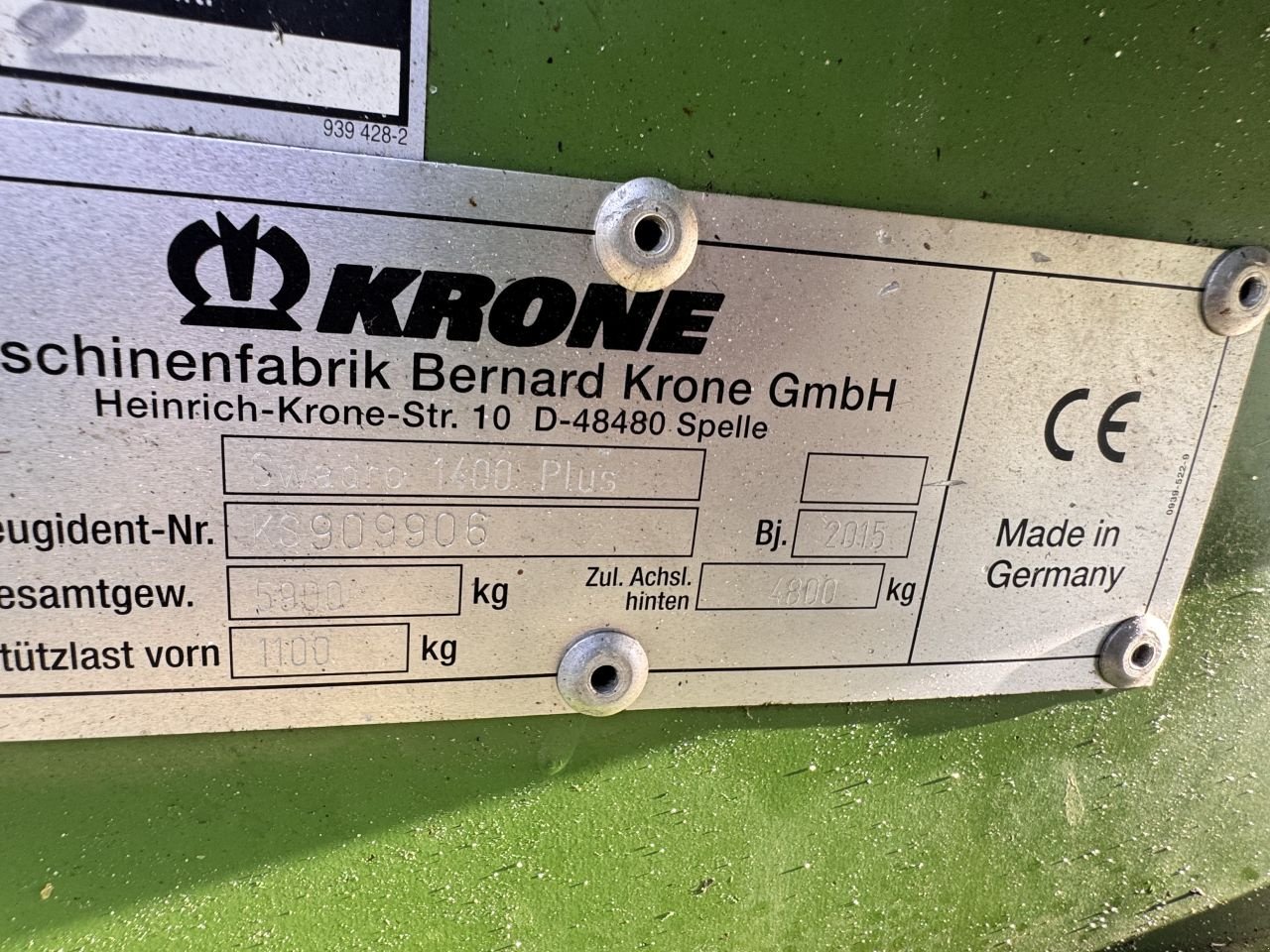 Schwader типа Krone Swadro 1400 Plus, Gebrauchtmaschine в Leusden (Фотография 10)
