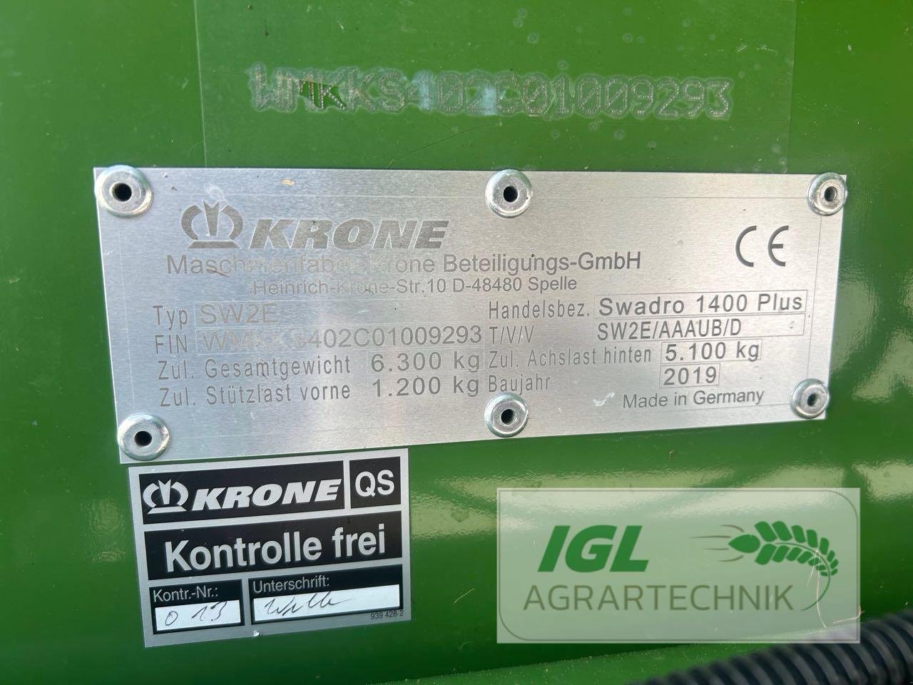 Schwader del tipo Krone Swadro 1400 Plus, Gebrauchtmaschine en Nabburg (Imagen 11)
