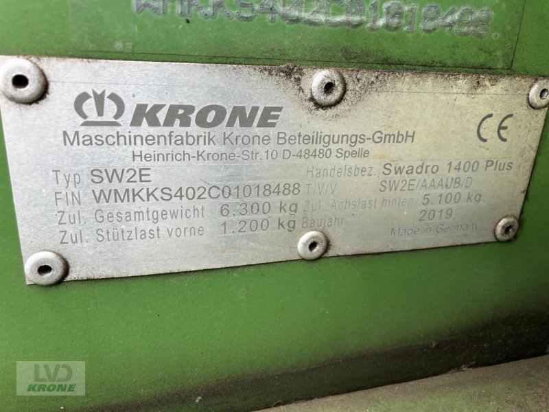 Schwader tip Krone Swadro 1400 Plus, Gebrauchtmaschine in Spelle (Poză 11)