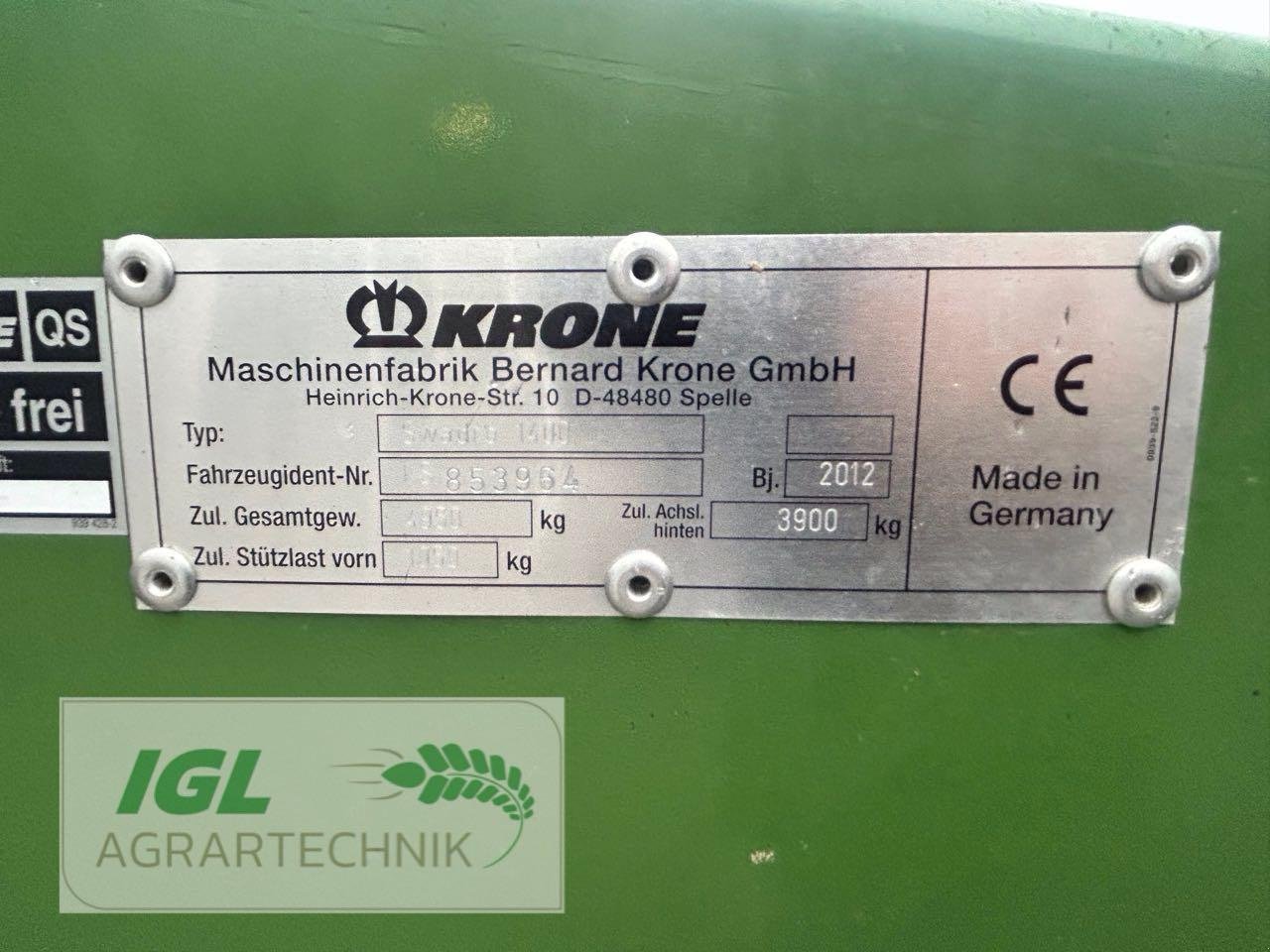 Schwader typu Krone Swadro 1400, Gebrauchtmaschine v Nabburg (Obrázek 7)