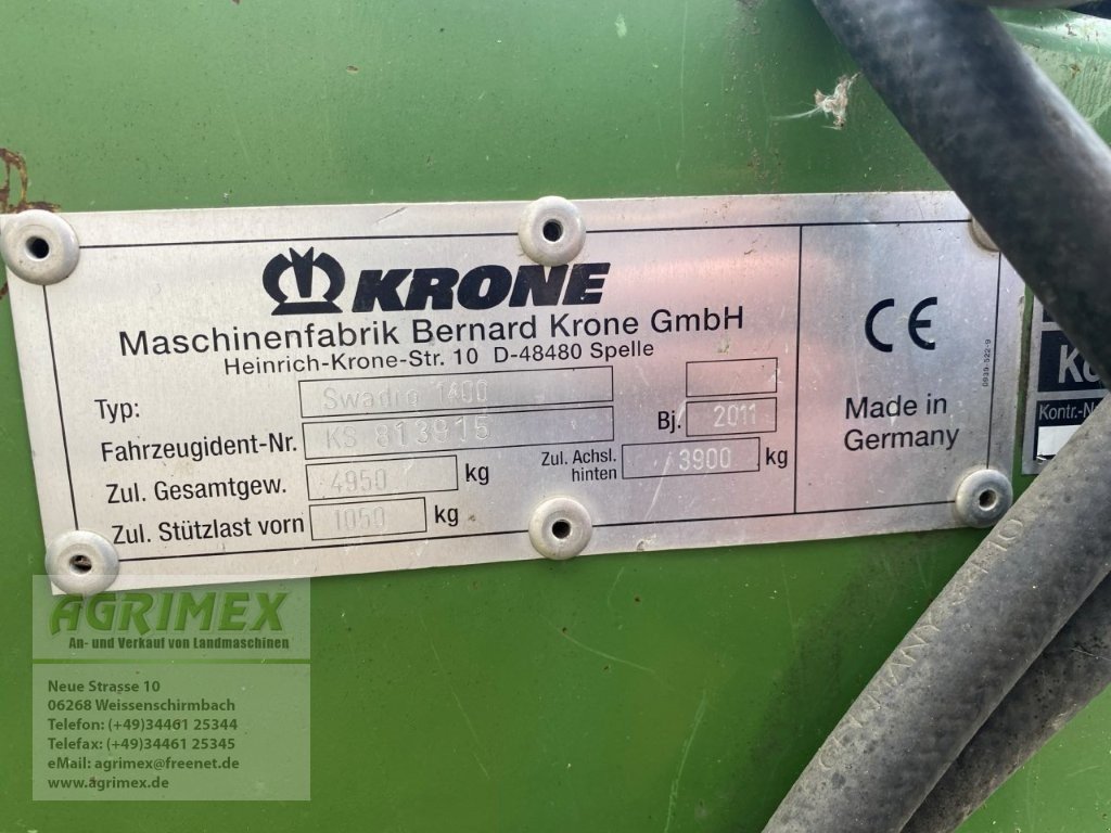 Schwader za tip Krone Swadro 1400, Gebrauchtmaschine u Weißenschirmbach (Slika 5)