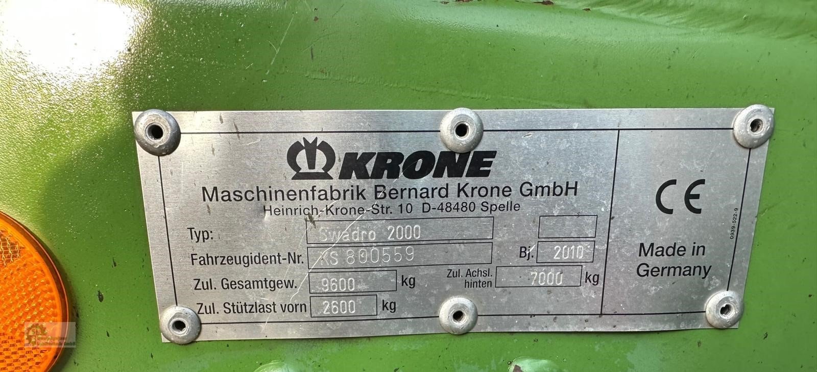 Schwader des Typs Krone Swadro 2000, Gebrauchtmaschine in Karstädt (Bild 2)