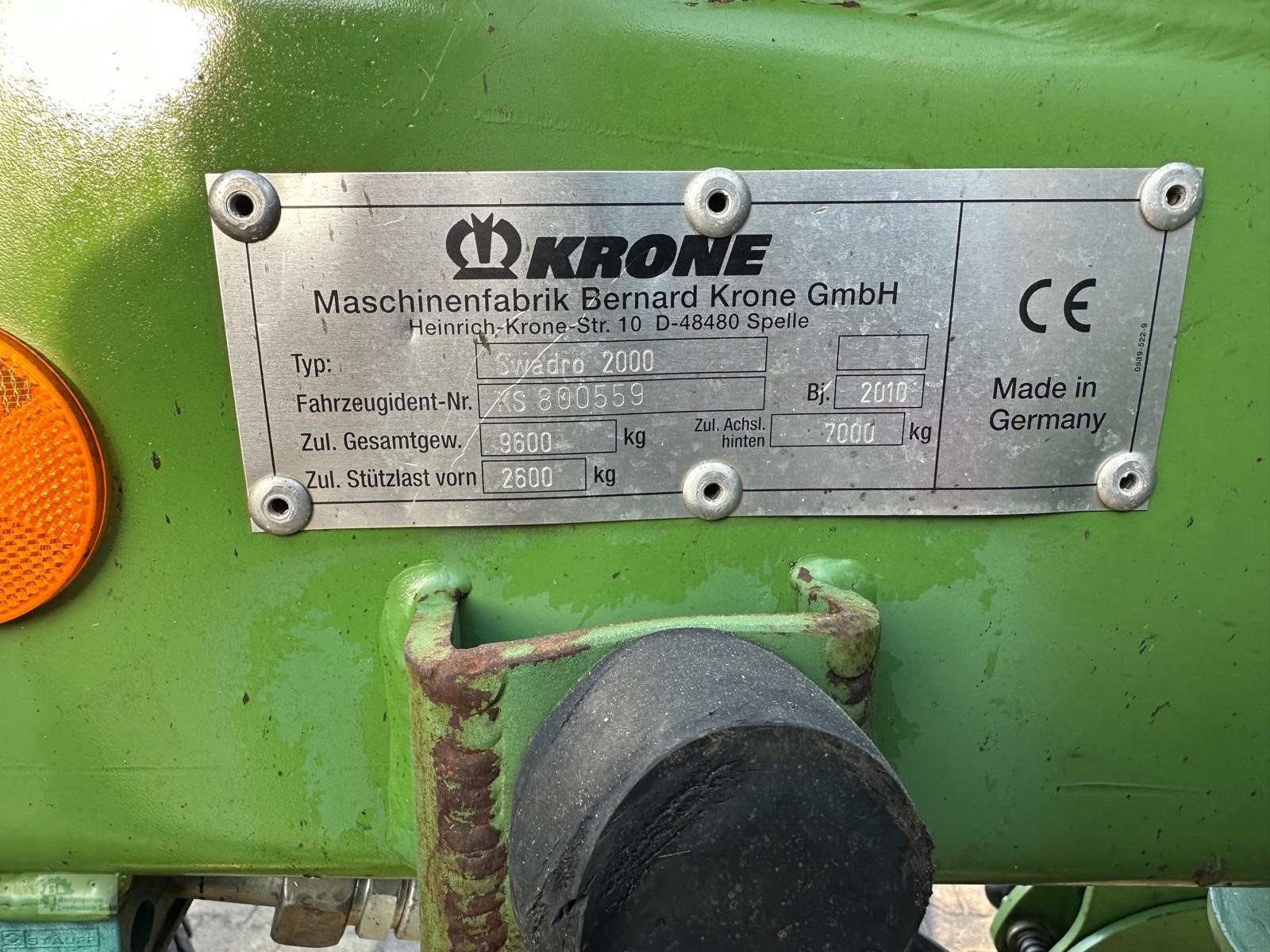 Schwader des Typs Krone Swadro 2000, Gebrauchtmaschine in Karstädt (Bild 9)