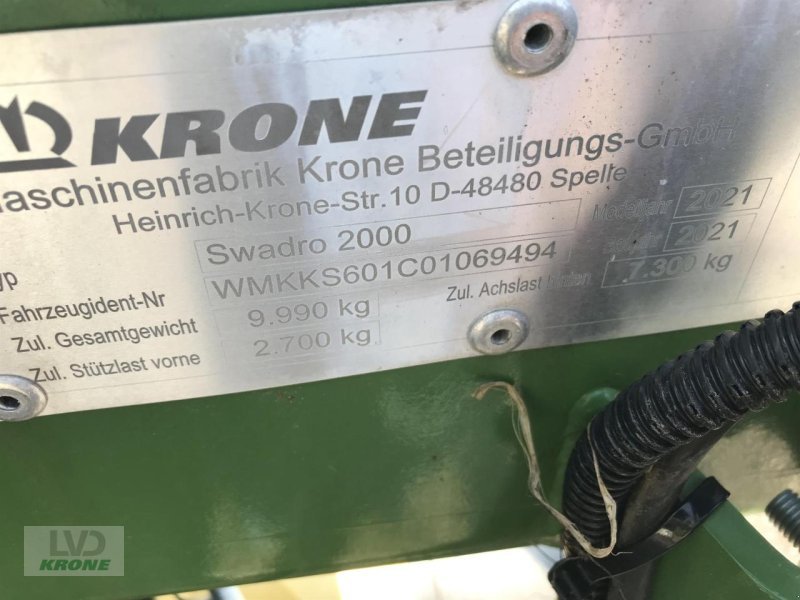 Schwader типа Krone Swadro 2000, Gebrauchtmaschine в Spelle (Фотография 16)