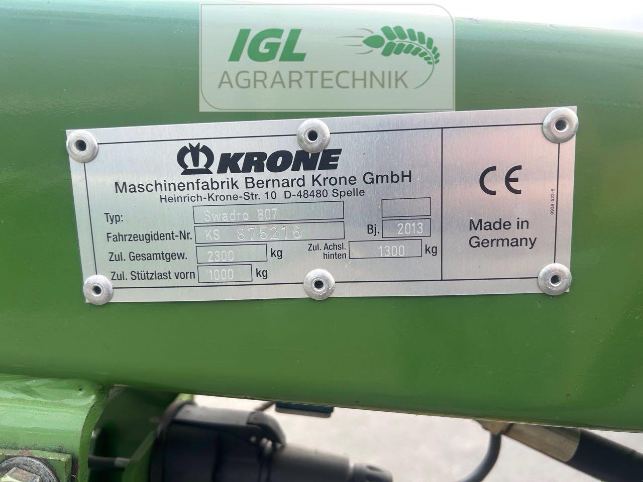 Schwader of the type Krone Swadro 807, Gebrauchtmaschine in Nabburg (Picture 6)