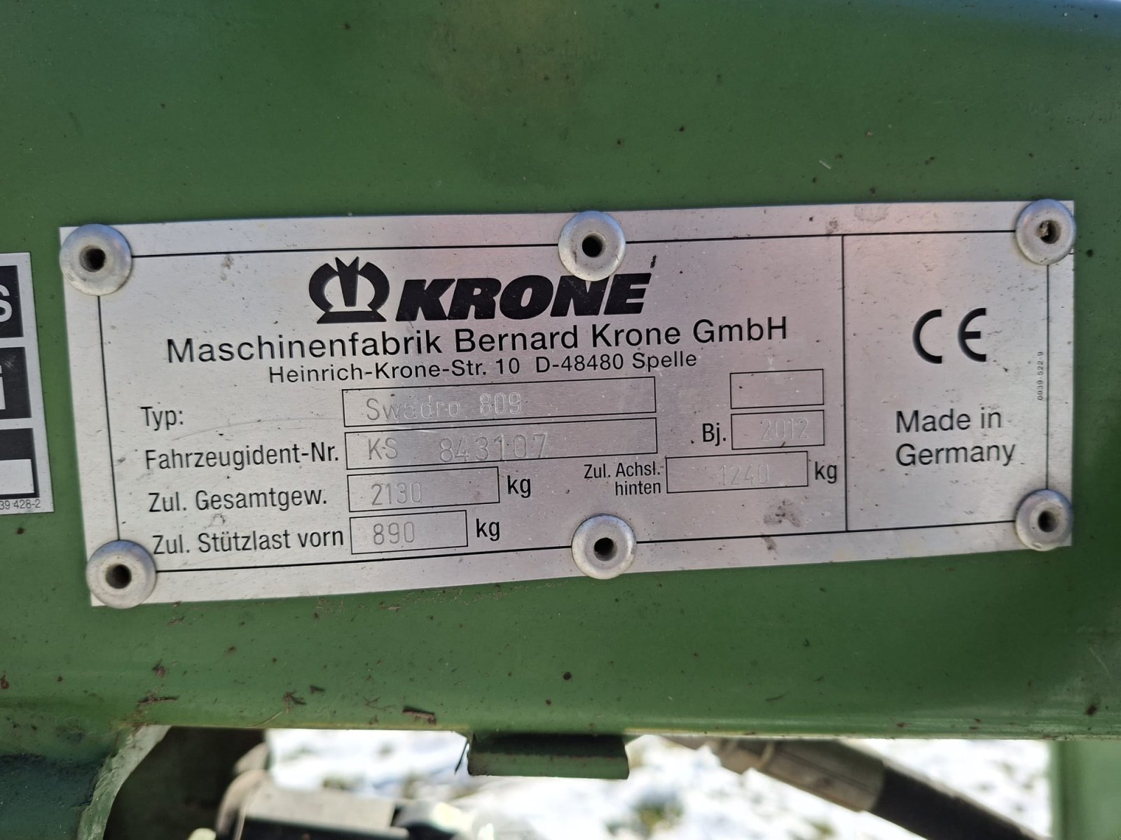 Schwader van het type Krone Swadro 809, Gebrauchtmaschine in Falkenberg (Foto 31)