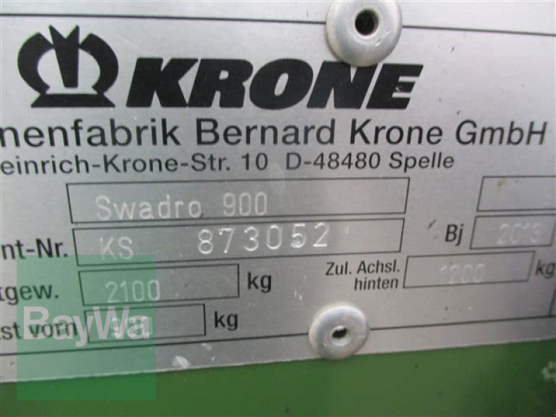 Schwader typu Krone SWADRO 900   #604, Gebrauchtmaschine w Schönau b.Tuntenhausen (Zdjęcie 11)