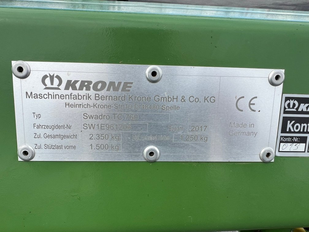 Schwader a típus Krone SWADRO TC 760, Gebrauchtmaschine ekkor: SAINT GAUDENS (Kép 11)