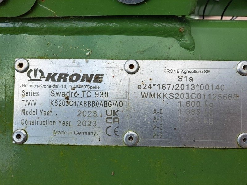 Schwader typu Krone Swadro TC 930, Neumaschine v Gülzow-Prüzen OT Mühlengeez (Obrázek 4)