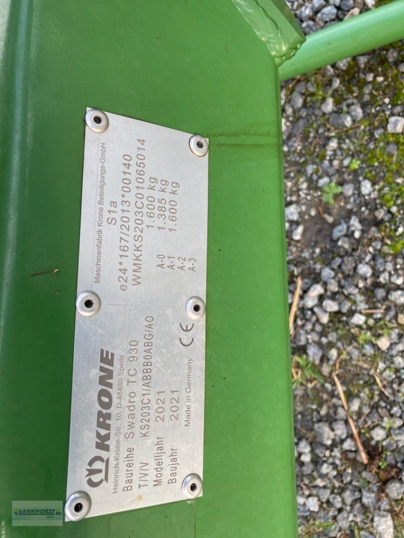 Schwader типа Krone SWADRO TC 930, Gebrauchtmaschine в Wiefelstede-Spohle (Фотография 7)