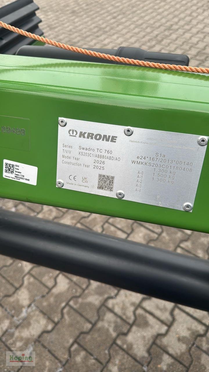 Schwader типа Krone Swadro TC760, Neumaschine в Bakum (Фотография 3)