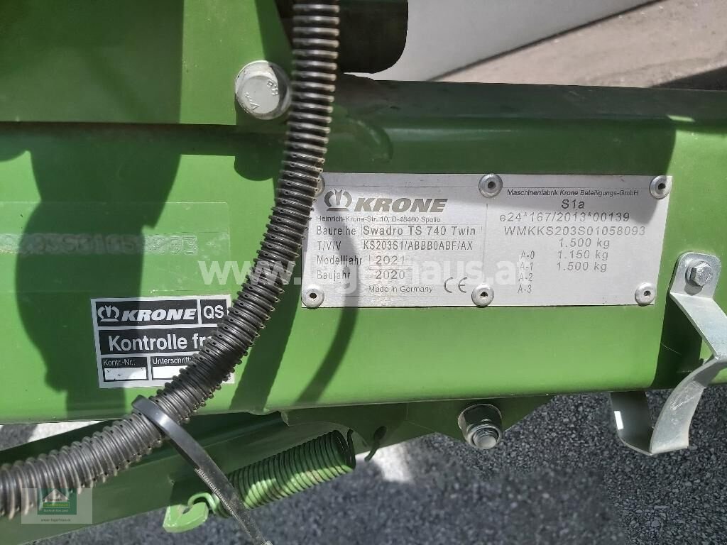 Schwader Türe ait Krone SWADRO TS 740 TWIN, Gebrauchtmaschine içinde Klagenfurt (resim 2)