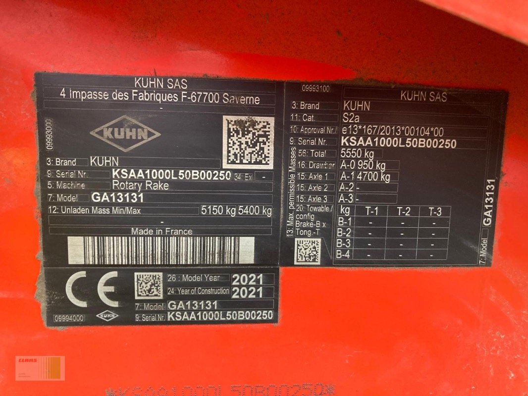 Schwader типа Kuhn GA 13131, Gebrauchtmaschine в Weddingstedt (Фотография 11)