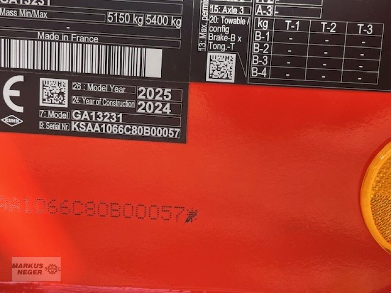 Schwader del tipo Kuhn GA 13231, Neumaschine In Berching (Immagine 3)