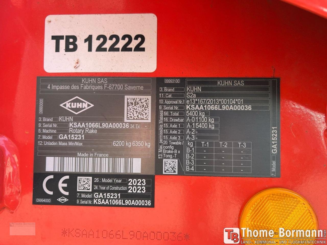 Schwader des Typs Kuhn GA 15231, Mietmaschine in Prüm (Bild 5)