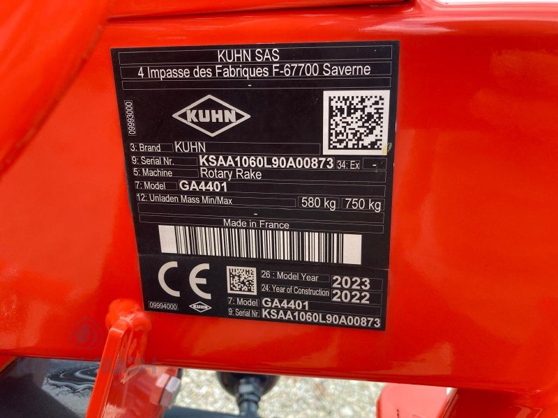 Schwader typu Kuhn GA 4401, Neumaschine v Kandern-Tannenkirch (Obrázek 3)