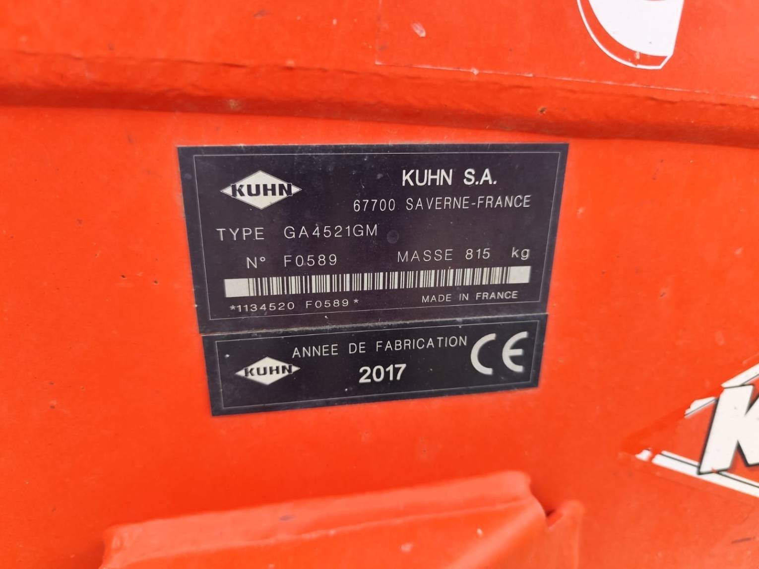 Schwader типа Kuhn GA 4521, Gebrauchtmaschine в Montenay (Фотография 6)