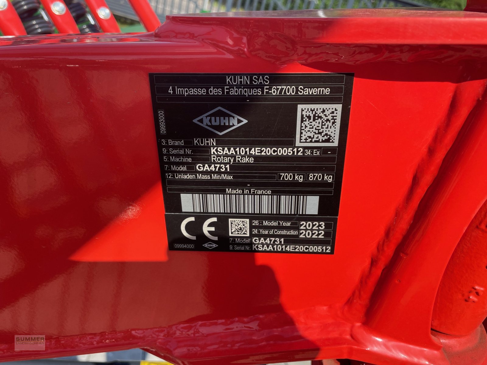 Schwader Türe ait Kuhn GA 4731, Neumaschine içinde Pforzheim (resim 2)