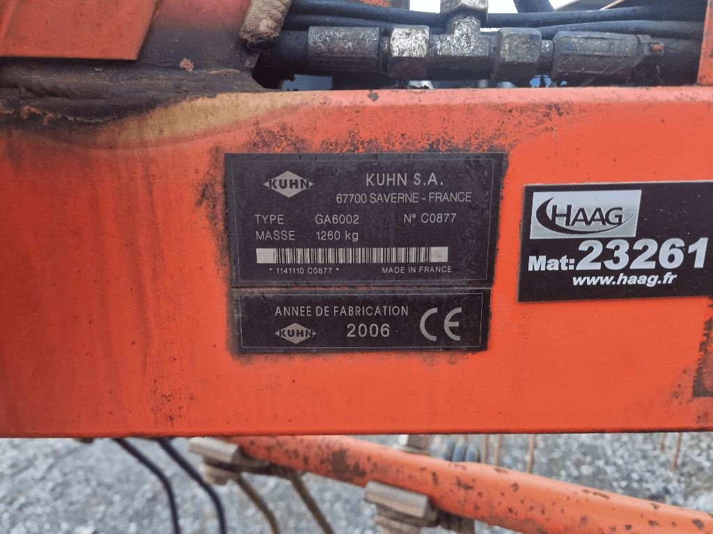 Schwader Türe ait Kuhn GA 6002, Gebrauchtmaschine içinde azerailles (resim 10)