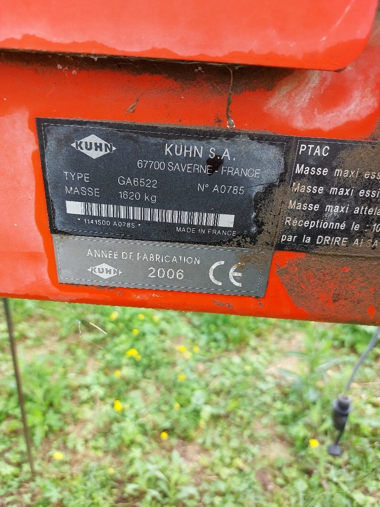 Schwader typu Kuhn GA 6522, Gebrauchtmaschine v DIFFENBACH-LES-HELLIMER (Obrázek 3)
