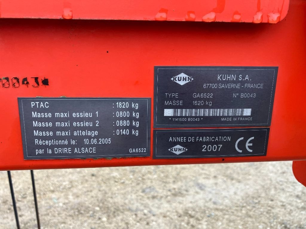 Schwader типа Kuhn GA 6522, Gebrauchtmaschine в VIRECOURT (Фотография 10)