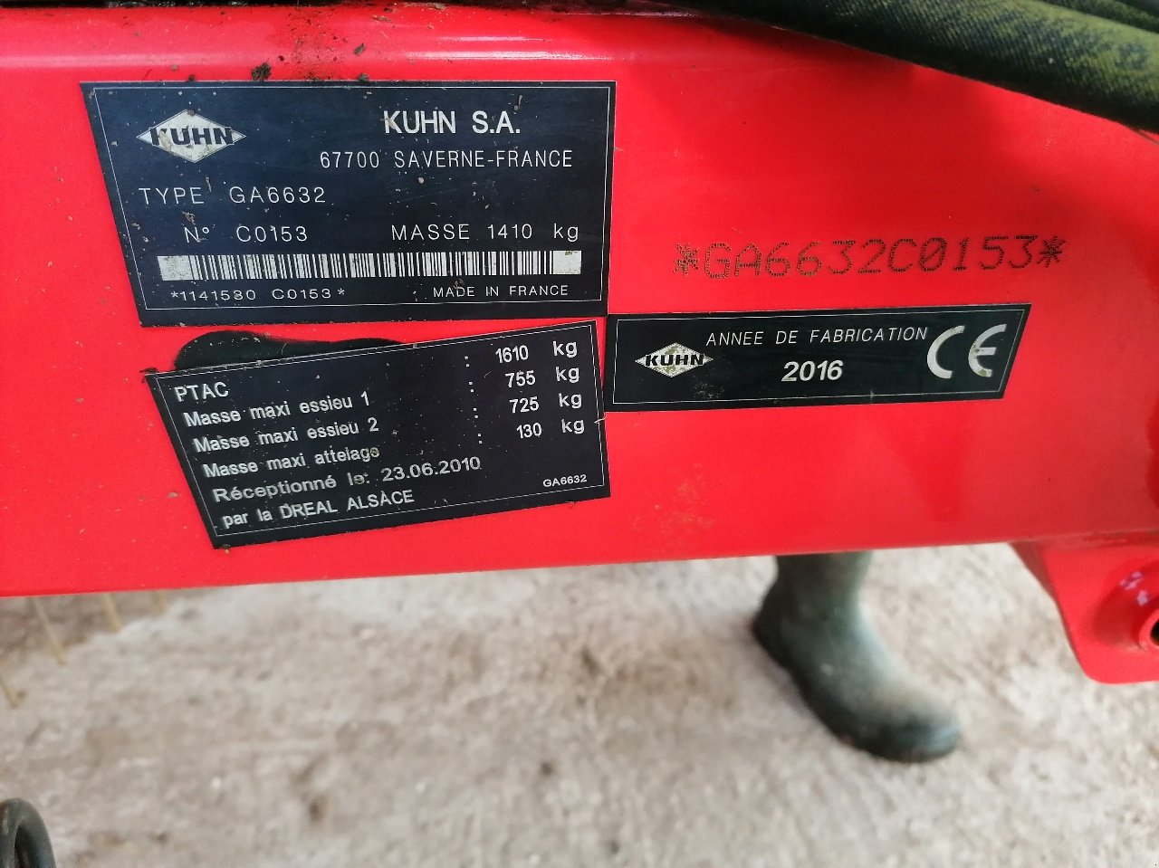 Schwader του τύπου Kuhn GA 6632, Gebrauchtmaschine σε Saint-Nabord (Φωτογραφία 5)